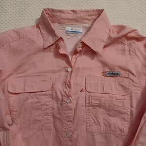 Columbia PFG Pink Vented Fishing/Lake Shirt Women's Size Medium